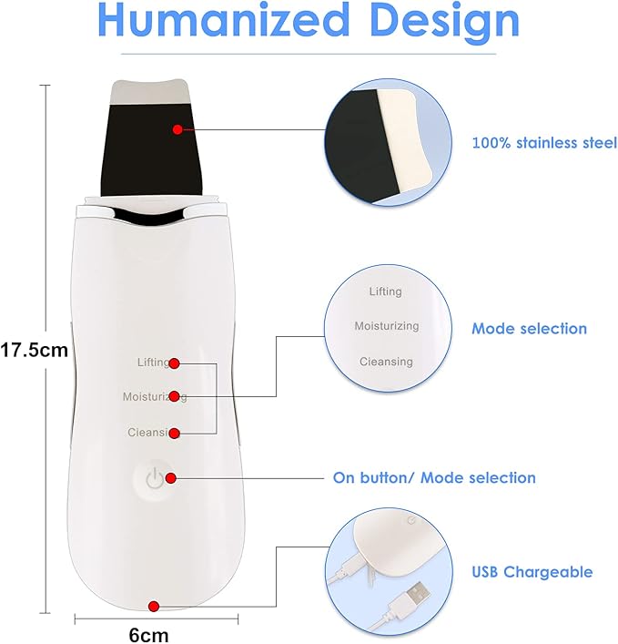 3-in-1 Ultrasonic Facial Skin Scrubber – Deep Cleansing, Lifting & Hydrating Tool for Glowing Skin skinity.online