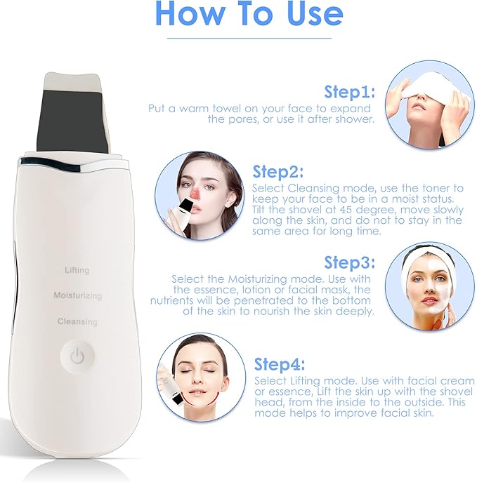 3-in-1 Ultrasonic Facial Skin Scrubber – Deep Cleansing, Lifting & Hydrating Tool for Glowing Skin skinity.online