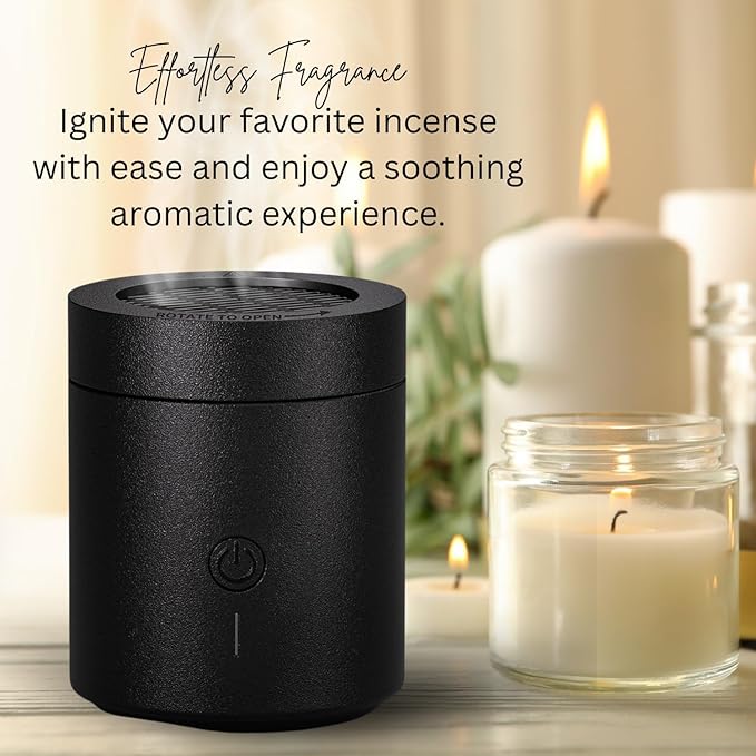 Smart Portable Electric Bakhoor Burner BK-108 – Flameless Rechargeable Incense Diffuser for Home & Travel skinity.online