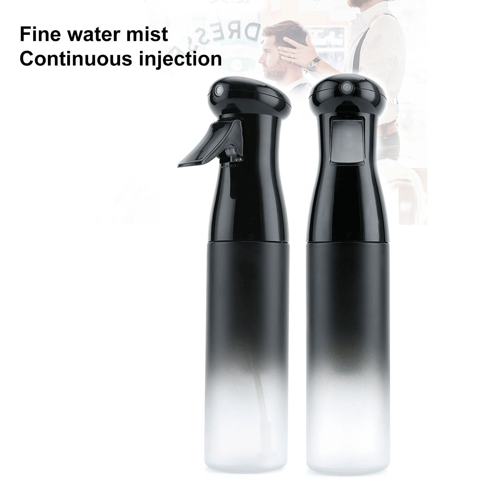 Premium Atomizer Spray Bottle – Fine Mist Water Sprayer for Hair, Plants, Garden & Home Use (Gradient Black, 300ml) skinity.online