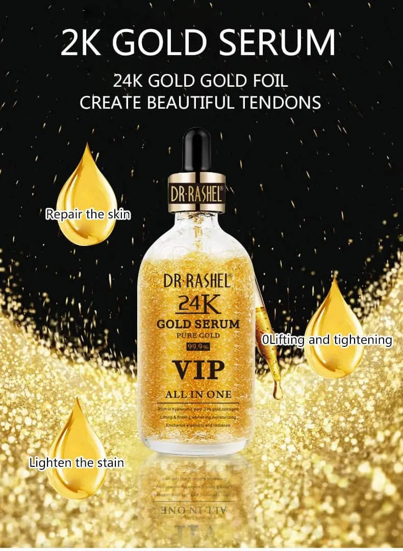 Dr Rashel VIP 24K Gold Face Serum – Anti-Aging, Hydrating & Brightening Skin Repair Formula (UAE Best Seller) - My Store