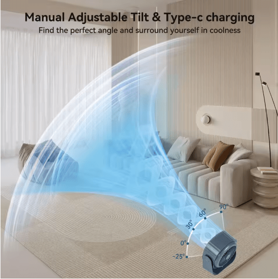 Bladeless Desk Fan with LED Display – Silent USB Air Circulator for Office, Home & Bedroom skinity.online