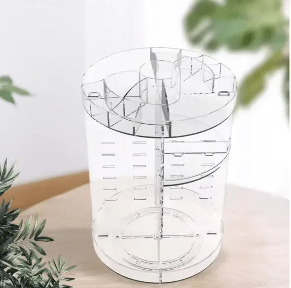 360° Rotating Diamond Cosmetic Organizer – Makeup & Skincare Storage Box for Vanity (Luxury Design, UAE) skinity.online
